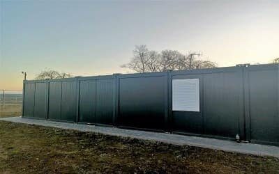 Pawilon Biurowy Z Kontenerów Zachód Słońca