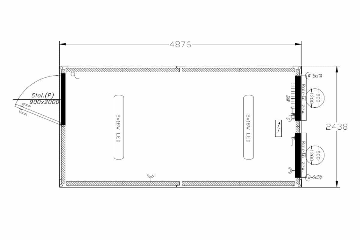Kontener budowlany korytarzowy mb16