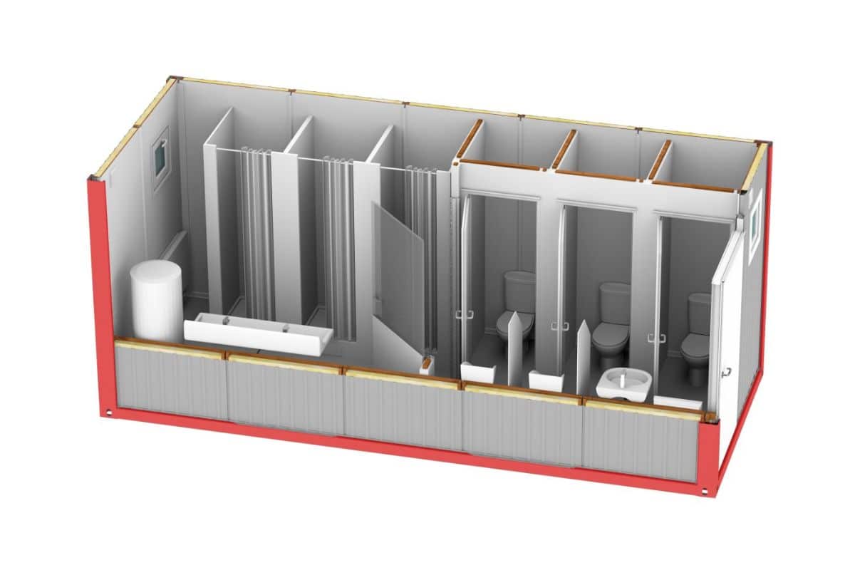 Kontener sanitarny z łazienką i umywalką ms28